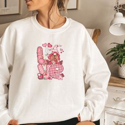 gnome valentines sweatshirt, love valentines sweatshirt, valentines day shirt, couple sweater, valentines day sweatshirt