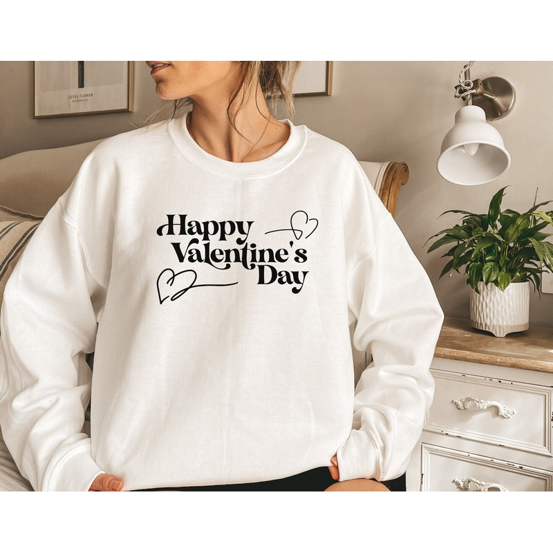 Happy Valentines Day Sweatshirt, Valentine Shirt, Matching Sweatshirt, Gift For Wife, Crewneck Sweatshirt.jpg