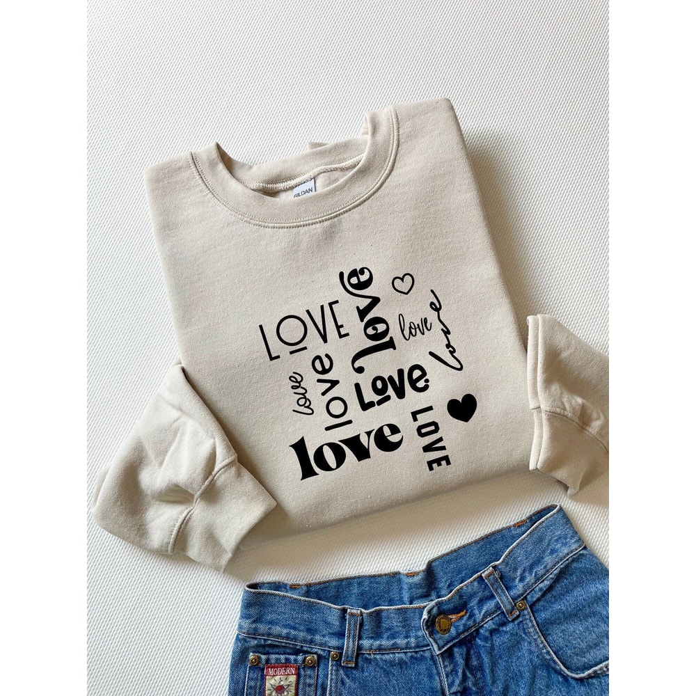 Love Sweatshirt, Valentine Sweatshirt, Retro Valentine, Crewneck Sweater, Couple Shirt, 2023 Valentine.jpg