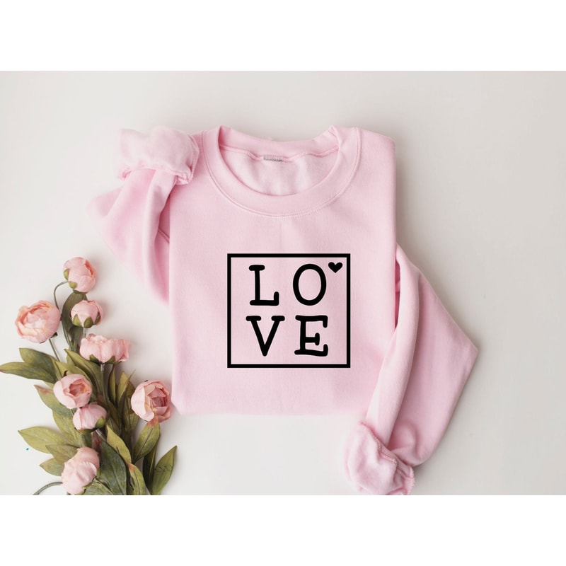 Love Sweatshirt, Valentines Day Sweater, Heart Shirt, Couple Sweatshirt, Be Mine Shirt, Women Sweatshirt, Valentines Day Gift.jpg