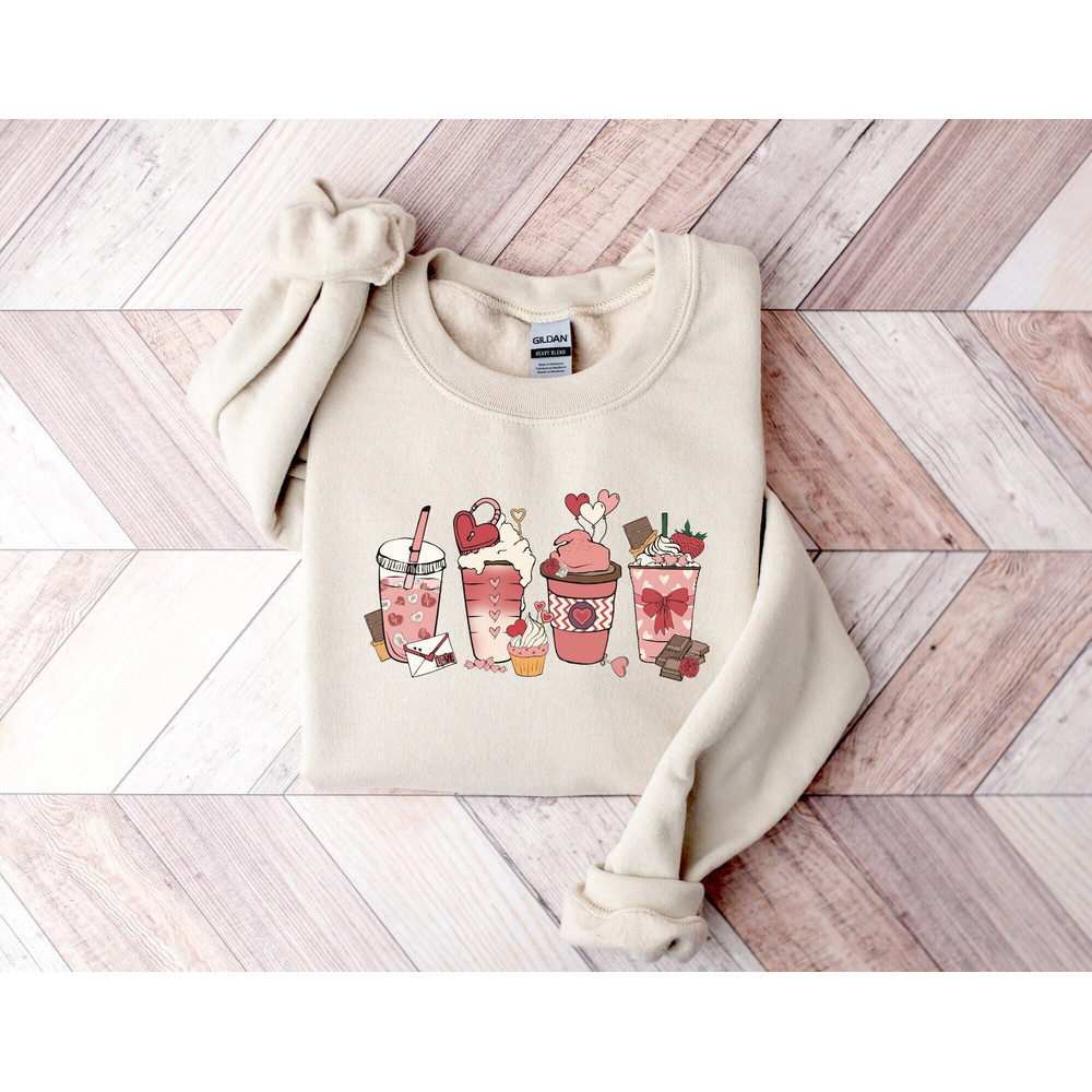 Valentines Day Sweatshirt, Valentine Coffee Sweatshirt, Womens Valentines Day Shirt, Crewneck Sweatshirt, Gift For Valentine.jpg