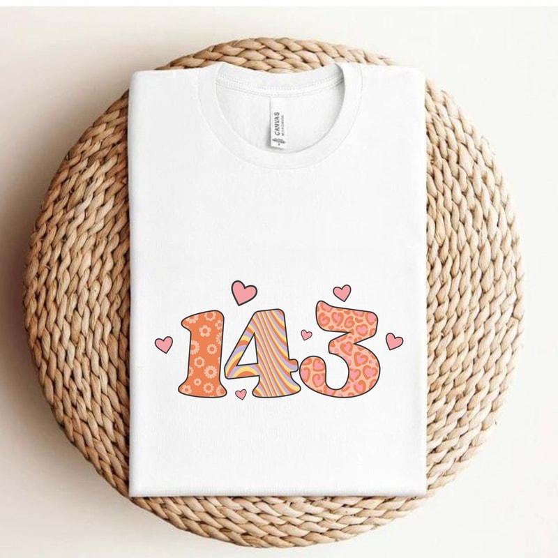 143 Retro Sweatshirt, Valentines Day Sweater, Love Day Shirt Gift For Her Crewneck, Cute Trendy Tee Shirt, Lover Hoodie.jpg