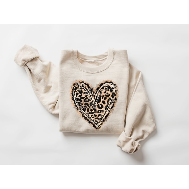 Leopard Print Valentines Day Sweatshirts ,Valentines Day Sweater For Woman, Heart Sweatshirt ,Cute Valentine Shirt, Valentines Day Gift Tee.jpg