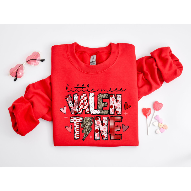 Little Miss Valentine Sweatshirt, Little Miss Valentine Heart Sweatshirt, Valentine's Day Gift, Women Valentine's Sweatshirt,Valentines Gift.jpg