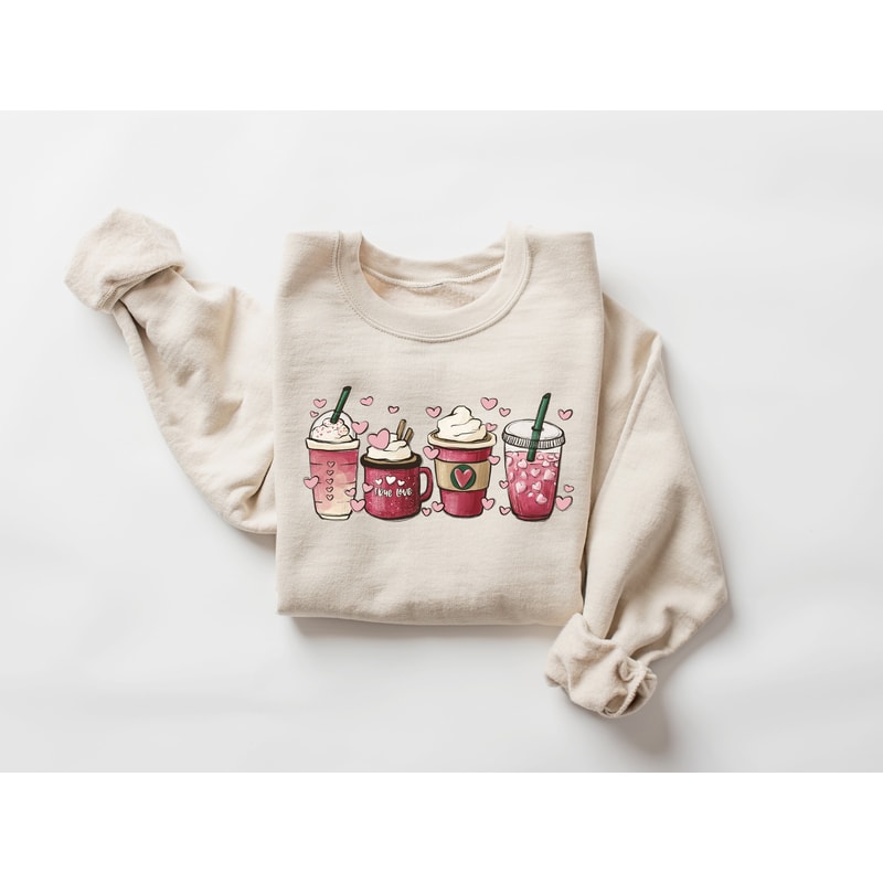 Womens Valentines Day Sweatshirt, Valentine Coffee Sweatshirt, Womens Valentines Day Sweater, Valentines Day Shirt, Valentines Sweater 1.jpg