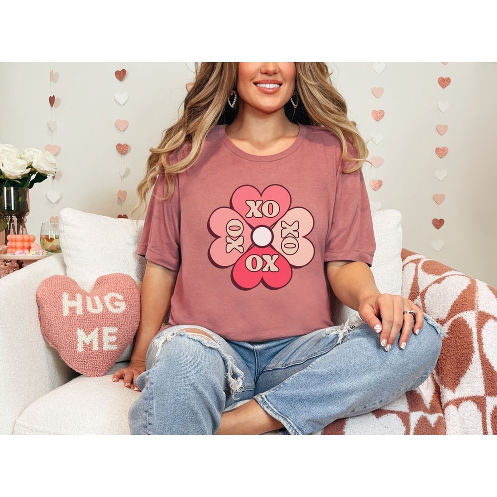 XOXO Valentine Vibes Sweatshirt, Valentines Day Sweater, Love Day Shirt Gift For Her Crewneck, Cute Trendy Tee Shirt, Lover Hoodie.jpg
