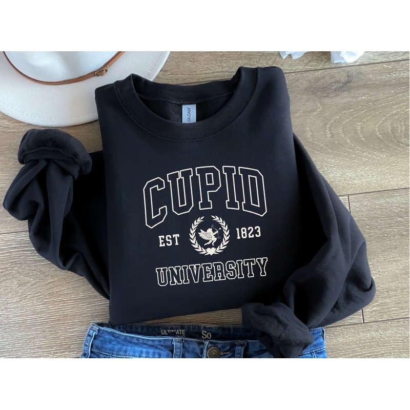 Valentines Day Sweatsirt, Valentine Sweatshirt, Valentines Day Hoodie, Valentines Day Shirt, Valentine Vibes, Cupid University Sweatshirt.jpg