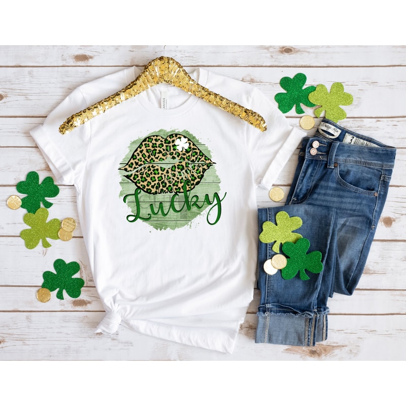 St Patricks Day Shamrock Shirt, Lucky Lip Clover Shirt, Patrick Lucky Tee, St Patricks Gift Shirt, Patricks Day Gift T-Shirt, Lucky Shirt.jpg