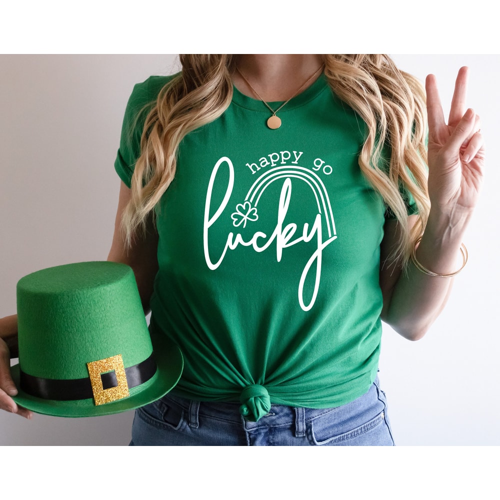 St Patricks Day Shirt,Happy Go Lucky Rainbow,Shamrock Shirt, St. Patty's Shirt,Irish Shirt,Shenanigans Drinking Shirt,Family Matching Shirt.jpg