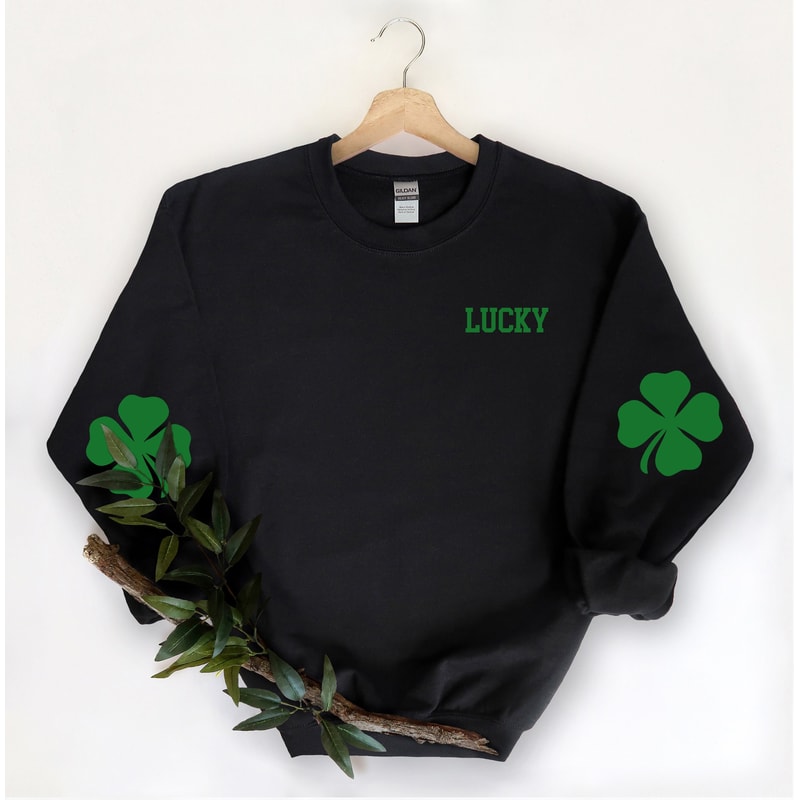 Four Leaf Shamrock Elbow Patches Sweatshirt Lucky Clover Sweatshirt St. Patrick's Sweatshirt St. Patty's Sweatshirt 11951.jpg
