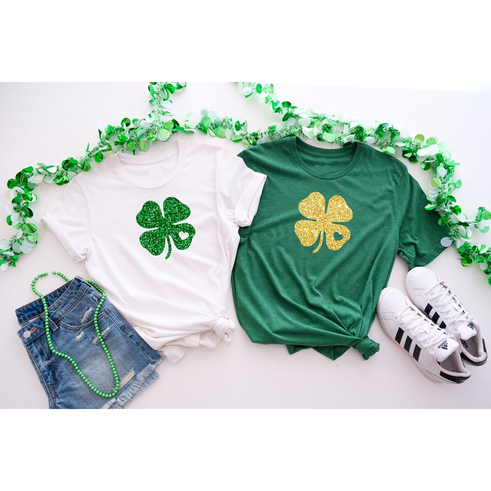 Four Leaf Shamrock Shirt St. Patty's Shirt Irish T-Shirt Funny Irish Shirt Glitter Shamrock Shirt 11724.jpg