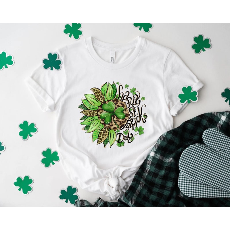 Happy Saint Patricks day sunflower shirt,Sunflower Shirt, st paddys day shirt, saint patricks day, shamrock shirt, st patricks day,.jpg