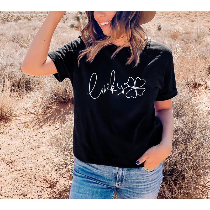 Lucky Clover Shirt Lucky Shamrock Shirt St. Patrick's Day Shamrock Shirt Irish Drinking Shirt 11967.jpg