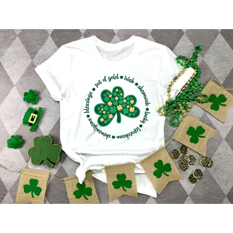 Lucky Clover Shirt,Pot of Gold,Irish,Shamrock,Lucky,Leprechaun,Shenanigans,Blessings Shirt,Lucky Shamrock Shirt,Irish Four Leaf Clover Shirt.jpg