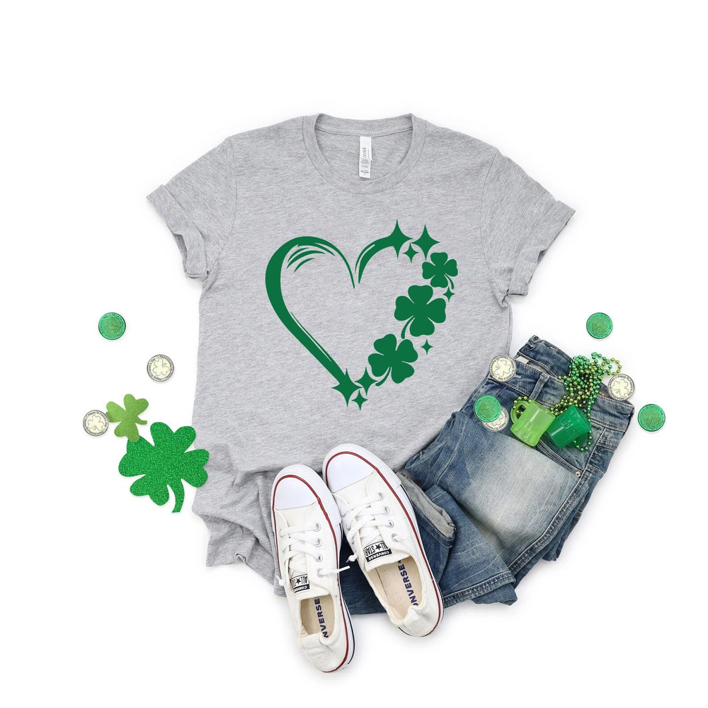 Lucky shamrock heart shirt,shamrock shirt, st paddys day shirt, slainte sweatshirt,  saint patricks day,  st patricks day, Shenanigans Shirt.jpg