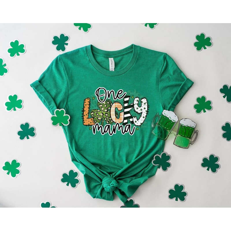 One Lucky Mama Shirt, Lucky shirt, Gift For Mom, Lucky Charm, saint patricks day, shamrock shirt, st patricks day, irish, four leaf clover,.jpg