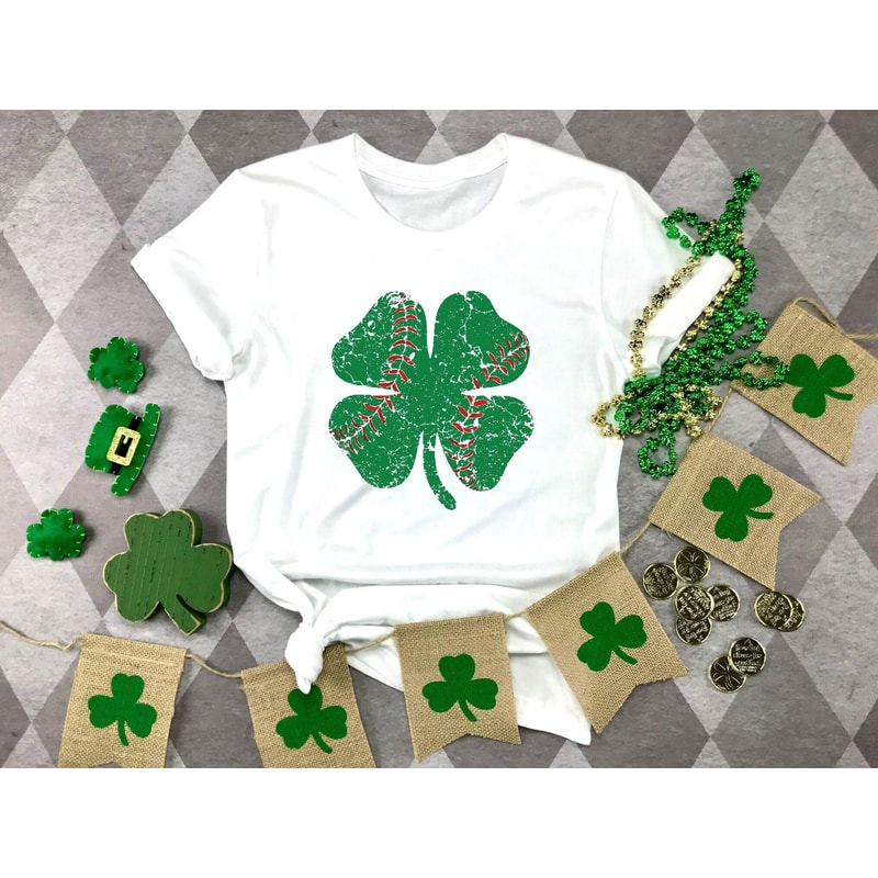 Shamrock Shirt, Baseball Shirt, St Patrick's Day Shirt, Baseball Clover Gift T-Shirt ,Lucky Baseball Shirt, Irish Baseball Team Shirt.jpg