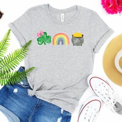 st patricks day shirt shamrock rainbow gold pot lucky st pattys shirt four leaf shamrock shirt lucky irish shirt 119