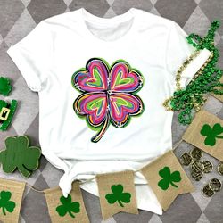watercolor st patrick shirt,lucky shamrock shirt, st patricks four leaf clover shirt, st paddys day shirt, irish women s