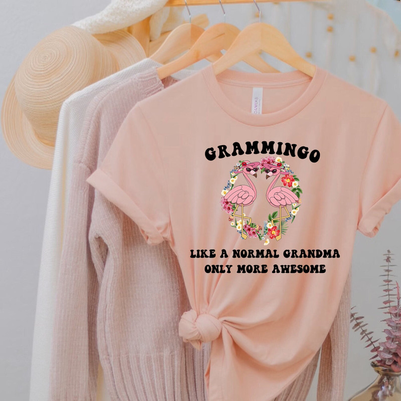 Grammingo Shirt, Cute Grandma Shirt, Grandmother T-Shirt, Flamingo Grammingo Like A Normal Grandma Only More Awesome T-Shirt, Grandma Shirt.jpg