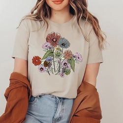 womens graphic tees, floral shirt, wildflower shirt, boho floral shirt, inspirational shirt, wildflower shirt, flower t-