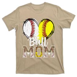 ball mom heart baseball softball mama women mothers day 2022 t-shirt