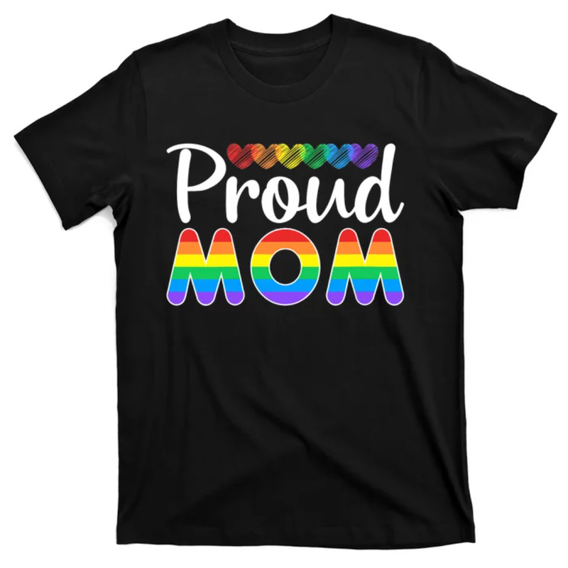 TeeShirtPalace Wo Proud Mom Mothers Day Gift LGBTQ Rainbow Flag Gay Pride LGBT VNeck T-Shirt.jpg