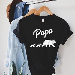 papa bear shirt, papa t-shirt, gift for dad, funny dad shirt, fathers day gift, papa bear with cubs, funny shirt men, pa