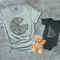pizza and slice shirts,daddy and me matching shirts,fathers day gift,dad and baby shirts, new dad gift,fathers day match