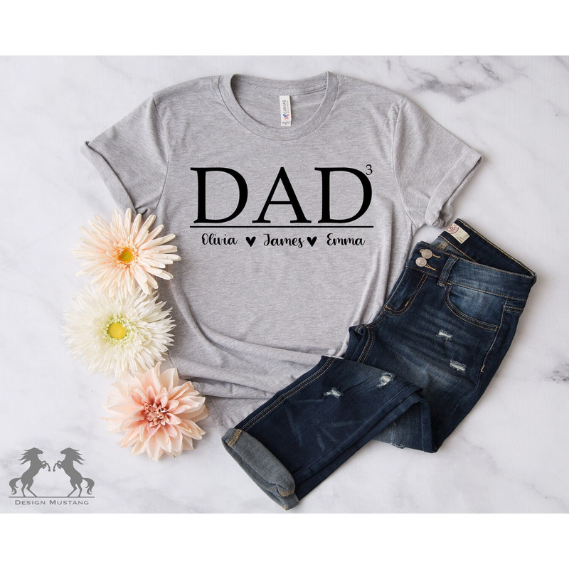 Personalized Dad Shirt, Custom Dad Shirt, Dad With Two Children Shirt, Dad With 3 Children Shirt, Dad2 Shirt, Dad3 Shirt, Father's Day Shirt.jpg