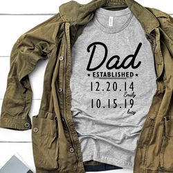dad established shirt, dad est shirt, fathers day shirt, first fathers day shirt, dad tshirt, daddy tshirt, best dad shi