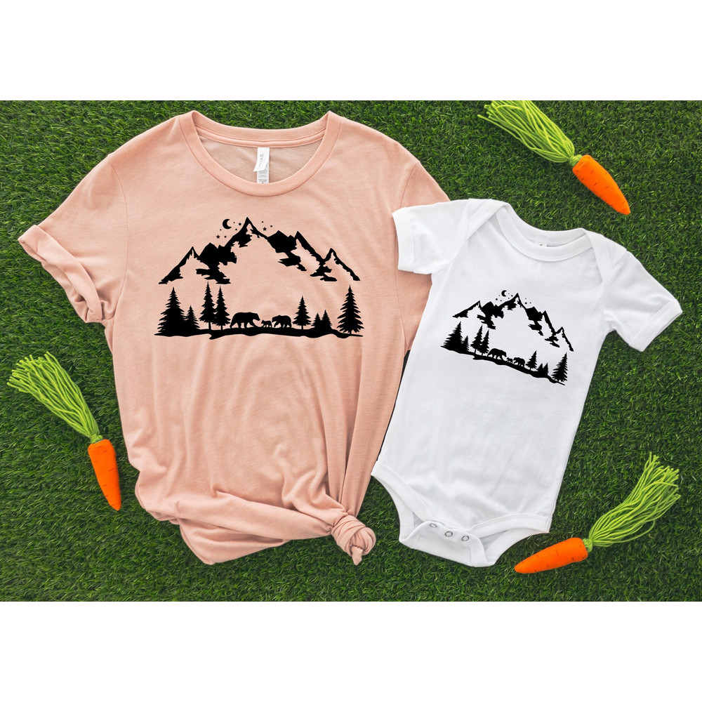 Mountain Silhouette Mom and Baby, Mother's Day Shirt, Mother's Day Gift, Shirt For Mom, Shirt for Mama, Women's Shirt.jpg