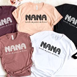 nana with names shirt, nana shirt, mothers day shirt, mothers day gift, shirt for mom, grandma shirt, valentines day shi