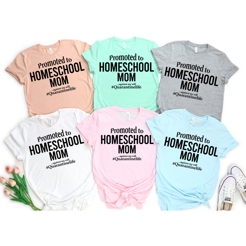 Promoted to Homeschool Mom Shirt, Home schooling mama, Quarantine and Chill Shirt, Homeschool Shirt, Funny Mom Shirt.jpg