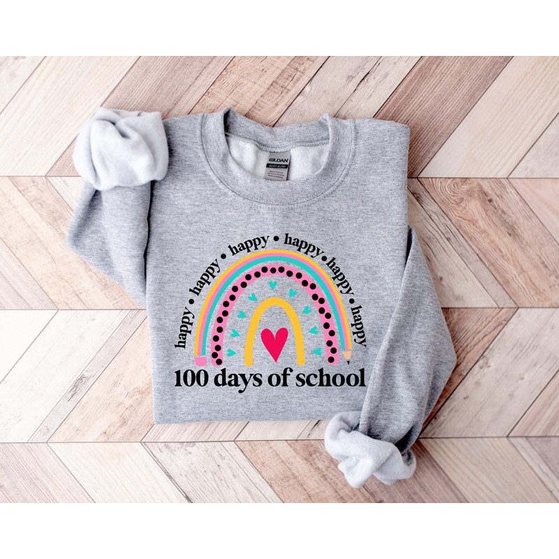 100 Days of School Shirt, 100 Days Of School Rainbow Shirt, Rainbow 100 Days Shirt, Teacher Shirt, Toddler School Shirt, Teacher Gifts.jpg