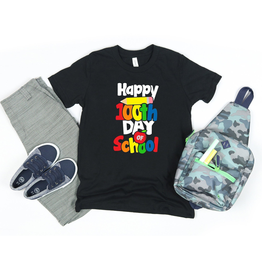 Happy 100 Days of School Shirt, 100th Day Of School T-shirt, Teacher Shirt, Kindergarten Shirts, Gift For Student, Back to School Shirt.jpg