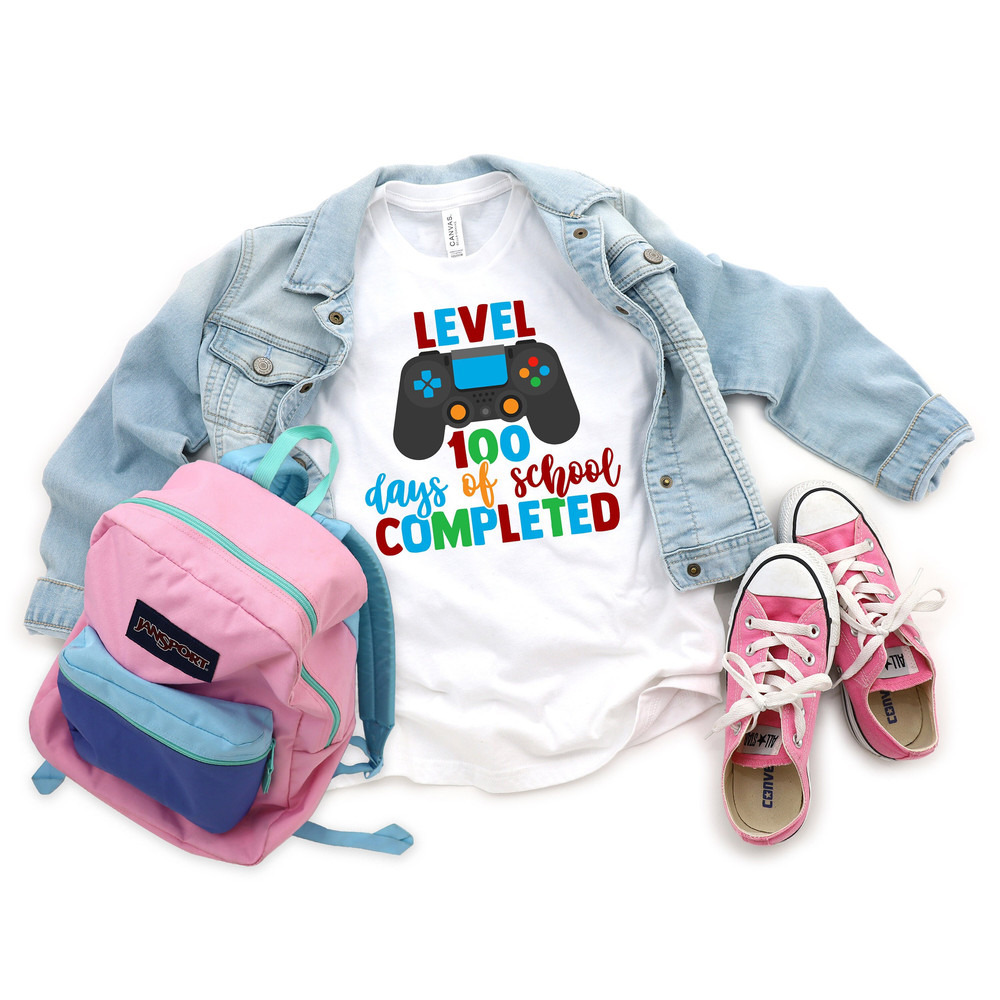 Level 100 Days of School Completed, Teacher Gifts, Teacher Appreciation, 100 Days Brighter, Back to School Shirt, 100 magical days of school 1.jpg