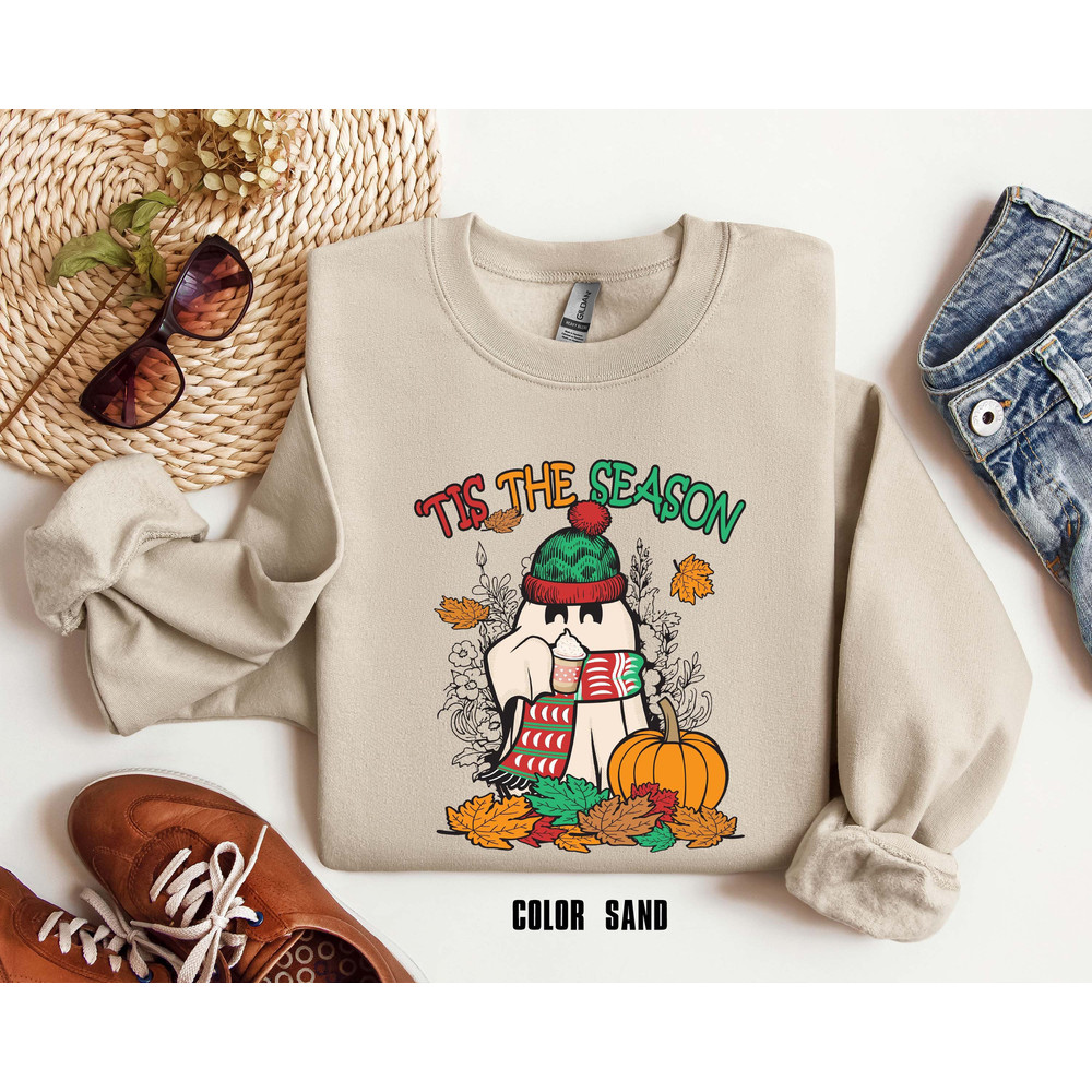 Tis The Season Sweatshirt, Happy Hallothanksmas Sweatshirt , Halloween Sweatshirt, Thanksgiving Shirt, Christmas Shirt, Snowmen Sweatshirt.jpg