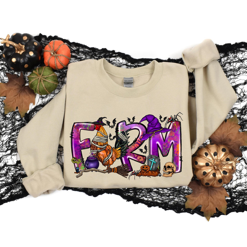 Farm Chicken Sweatshirt, Halloween Sweatshirt, Chicken Witch Shirt, ,Farm Life, Halloween Chicken Shirt, Farm Animals.jpg