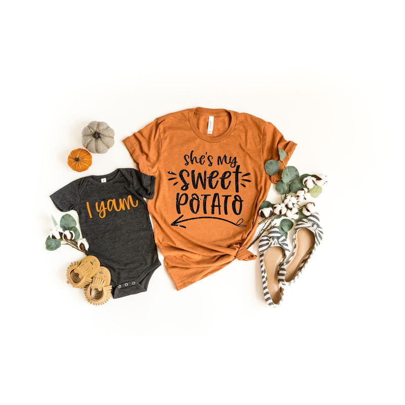 She's My Sweet Potato I Yam Shirts,Couples Thanksgiving,Funny Thanksgiving Friend Shirts,Best Friend Shirts,Husband Wife Tees,Mama and Baby.jpg
