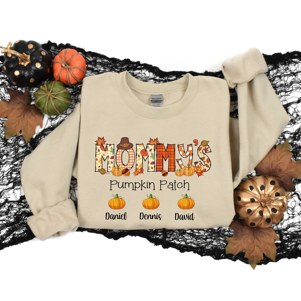 Custom Thanksgiving Family Shirt, Personalized Mommy Tshirt, Personalized Mom Sweatshirt, Custom Pumpkin Sweatshirt, Grandma Shirt.jpg