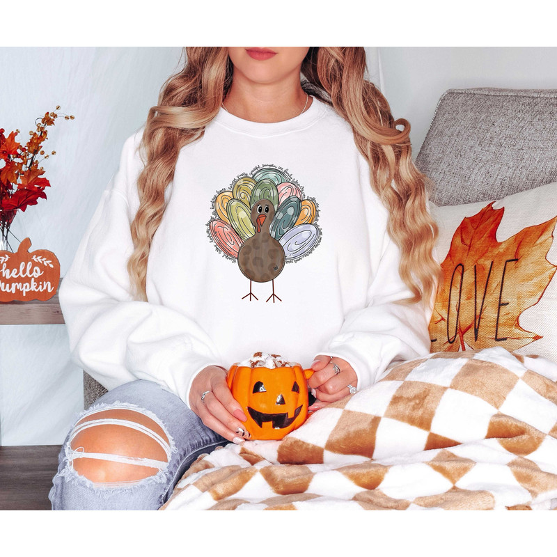 Cute Turkey Shirt, Thanksgiving Turkey Sweatshirt, Turkey Crew Shirt, Thanksgiving Family Shirt, Thanksgiving Shirt For Kids, Turkey Shirt.jpg