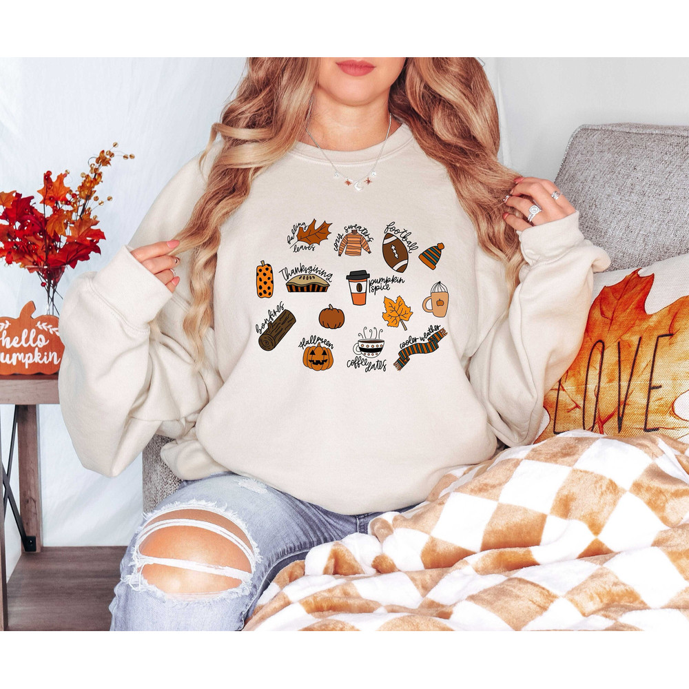 Fall Things Sweatshirt, Fall Lover Sweatshirt, Coffee Sweater, Autumn Sweatshirt, Coffee Lover Tshirt, Fall Sweatshirt, Women Fall Tshirt,.jpg