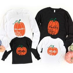 family pumpkin shirt, family matching shirt, mommy mini pumpkin sweatshirt, thanksgiving family shirt, mom and dad pumpk