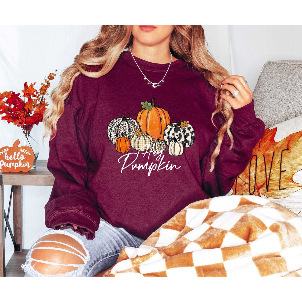 Hey Pumpkin Sweatshirt, Thanksgiving Shirt, Fall Lover Shirt, Cute Thanksgiving Sweatshirt, Fall Season Shirt, Fall Gift, Women's Fall Shirt.jpg
