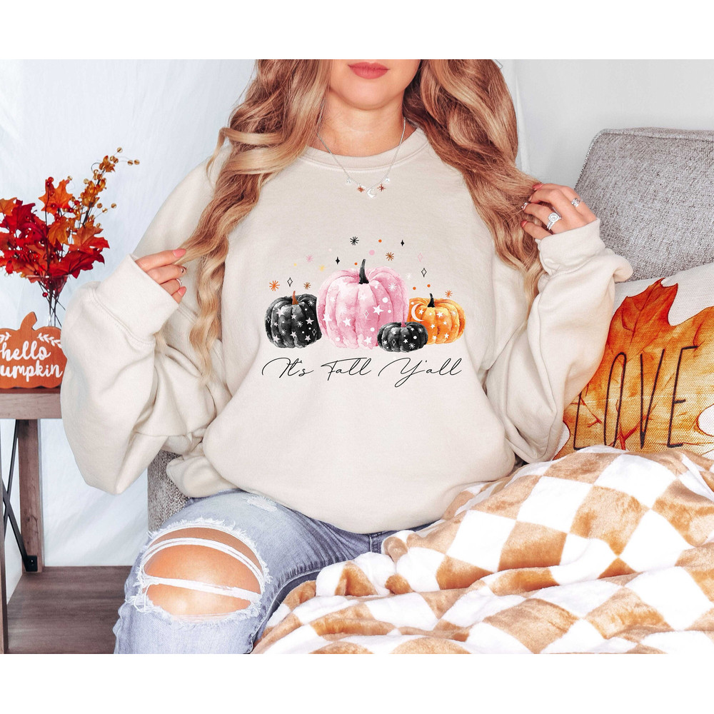 It's Fall Y'all Sweathirt, Thanksgiving Sweatshirt, Fall Shirt, Fall Women's Sweatshirt, Autumn Tee, Thanksgiving T shirt, Pumpkin Shirt.jpg