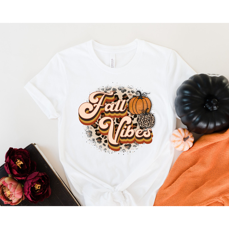 Fall Vibes Leopard Retro Shirt, Fall Shirt,Thanksgiving Shirt,Hello Pumpkin,Fall Vibes,Thankful Grateful Blessed Shirt,Thanksgiving Shirts.jpg