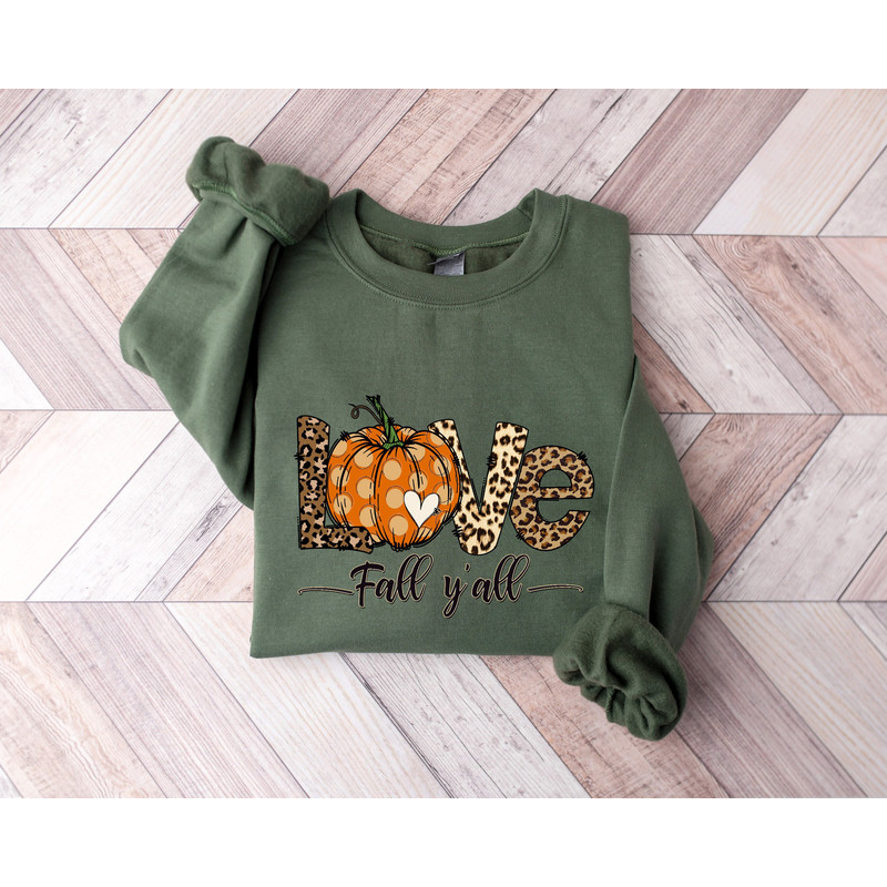 Love Thanksgiving Sweatshirt,Its Fall Yall Sweatshirt,Fall Sweatshirt for Women, Pumpkin Shirt, Fall Crewneck Womens Thanksgiving Shirt 1.jpg