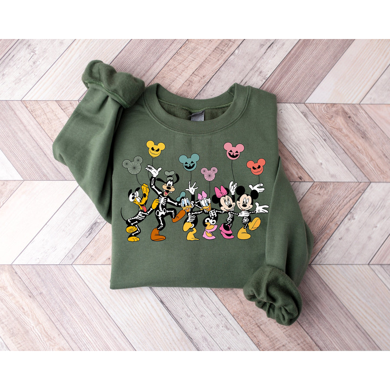 Disney Halloween Skeleton Shirt, Disney Balloon Shirt, Mickey Minnie and Friends, Disney Matching Shirt, Funny Disney Spooky Skeleton Shirt.jpg