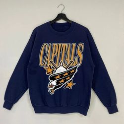 vintage nhl capitals logo sweatshirt t-shirt, vintage capitals logo shirt, ice hockey shirt, vintage hockey shirt, unis